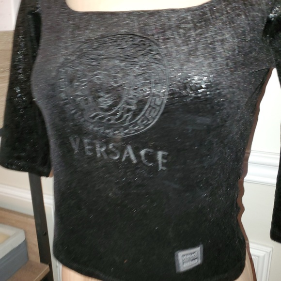 Top velvet vintage VERSACE grandeur small extensible - Picture 4 of 4